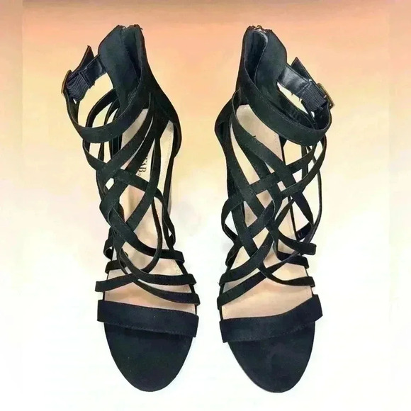 JustFab Womens Nashia Heeled Sandal in black Size 11 - Picture 2 of 8